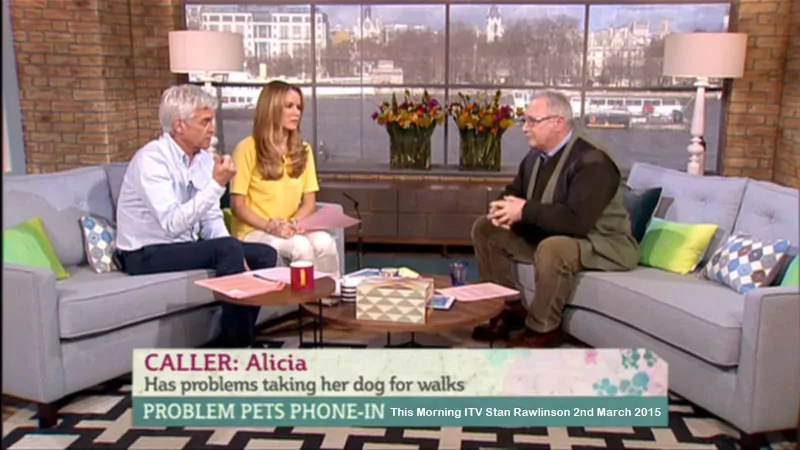Me on the THis Morning ITV Show March 2015. Taking Calls on Dog Behaviour